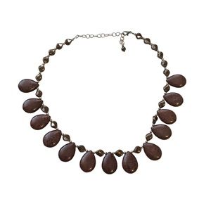 Tiger's Eye and Brown Stone Necklace